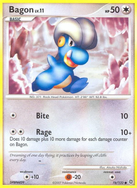 Bagon - Secret Wonders Pokémon trading card