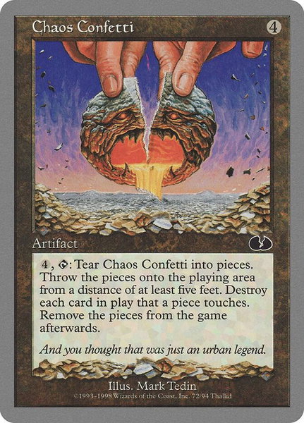 Chaos Confetti - Unglued Magic: The Gathering trading card