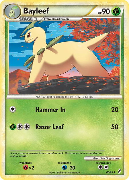 Bayleef trading card from Call of Legends Bayleef - Call of Legends Pokémon trading card