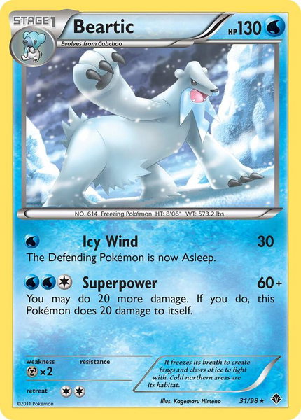 Beartic (31) - Emerging Powers Pokémon trading card