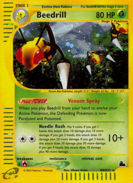 Beedrill (H4) trading card from Skyridge Beedrill (H4) - Skyridge Pokémon trading card