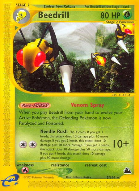Beedrill (5) - Skyridge Pokémon trading card