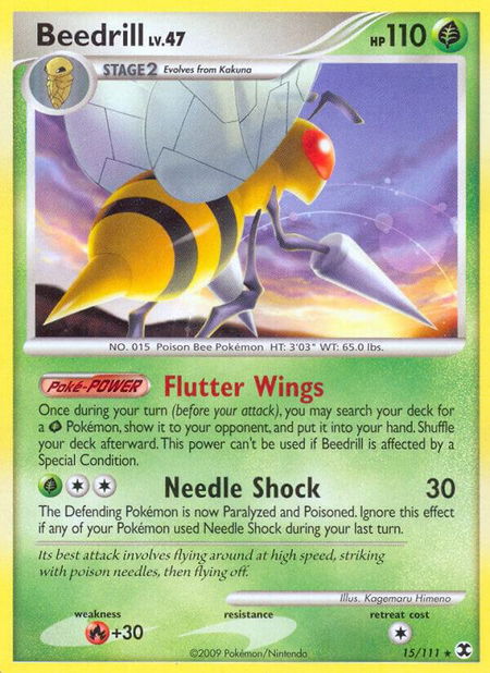 Beedrill trading card from Rising Rivals Beedrill - Rising Rivals Pokémon trading card