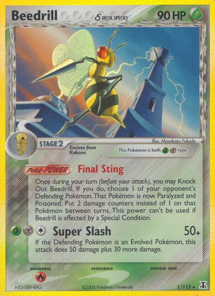 Beedrill (Delta Species) trading card from Delta Species Beedrill (Delta Species) - Delta Species Pokémon trading card