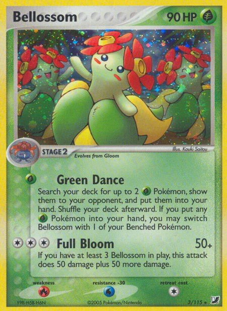 Bellossom trading card from Unseen Forces Bellossom - Unseen Forces Pokémon trading card