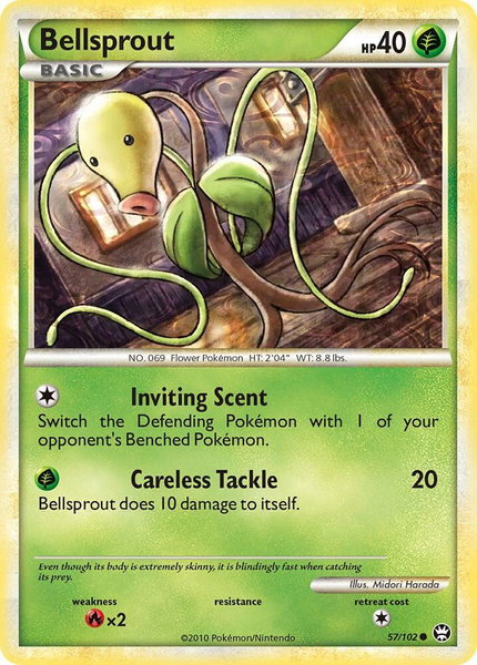 Bellsprout trading card from Triumphant Bellsprout - Triumphant Pokémon trading card