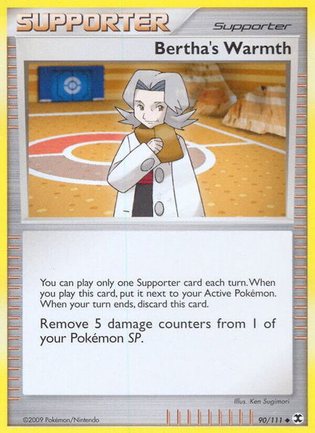 Bertha's Warmth trading card from Rising Rivals Bertha's Warmth - Rising Rivals Pokémon trading card