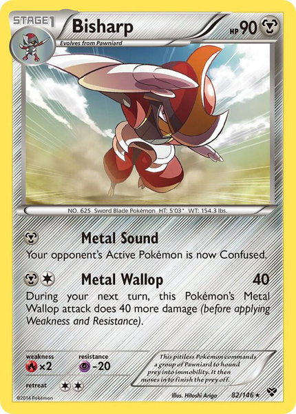 Bisharp trading card from XY Base Set Bisharp - XY Base Set Pokémon trading card