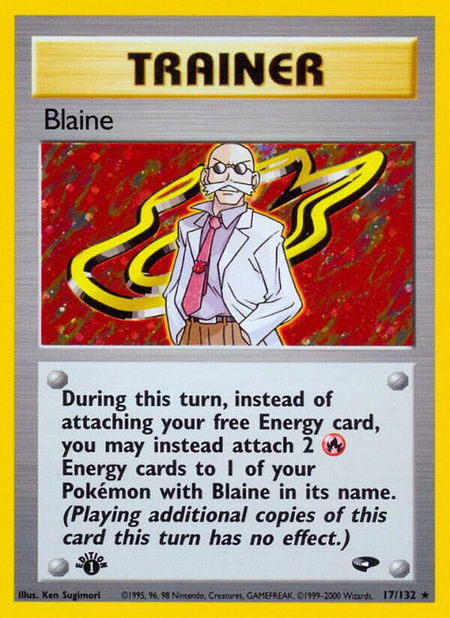 Blaine (17) trading card from Gym Challenge Blaine (17) - Gym Challenge Pokémon trading card