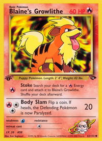 Blaine's Growlithe - Gym Challenge (G2) #062/132 - Common Pokémon Trading Card