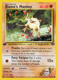 Blaine's Mankey - Gym Challenge (G2) #063/132 - Common Pokémon Trading Card