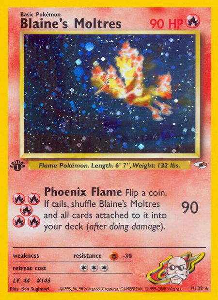 Blaine's Moltres - Gym Heroes Pokémon trading card