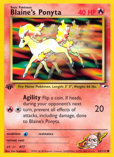 Blaine's Ponyta - Gym Heroes Pokémon trading card