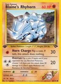 Blaine's Rhyhorn - Gym Challenge (G2) #065/132 - Common Pokémon Trading Card