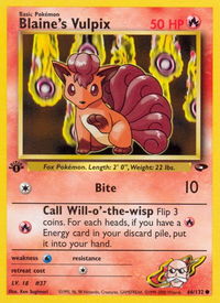 Blaine's Vulpix - Gym Challenge (G2) #066/132 - Common Pokémon Trading Card