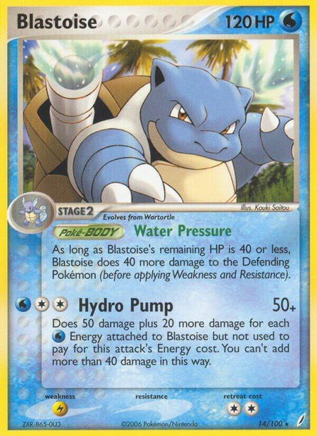 Blastoise trading card from Crystal Guardians Blastoise - Crystal Guardians Pokémon trading card