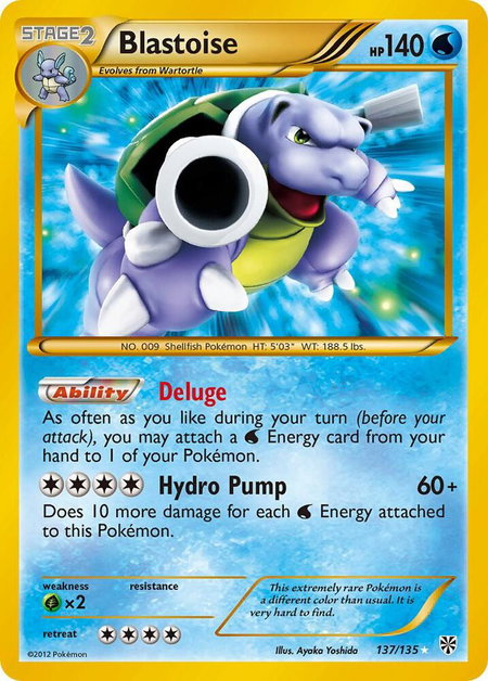 Blastoise trading card from Plasma Storm Blastoise - Plasma Storm Pokémon trading card