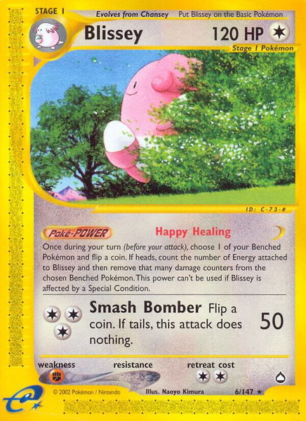 Blissey trading card from Aquapolis Blissey - Aquapolis Pokémon trading card