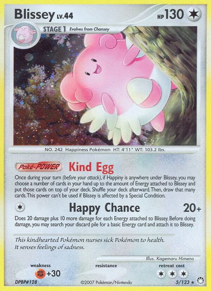 Blissey - Mysterious Treasures Pokémon trading card
