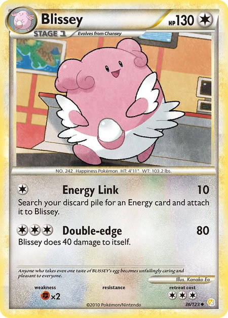 Blissey trading card from HeartGold SoulSilver Blissey - HeartGold SoulSilver Pokémon trading card