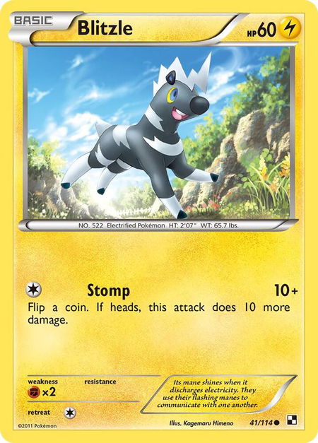 Blitzle (41) - Black and White Pokémon trading card