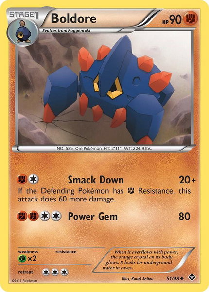 Boldore (51) - Emerging Powers Pokémon trading card