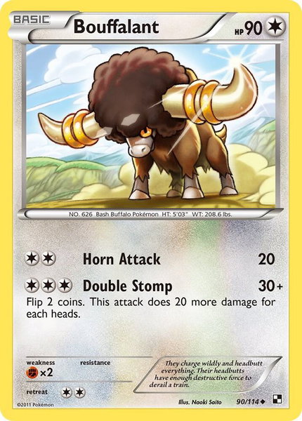 Bouffalant (90) trading card from Black and White Bouffalant (90) - Black and White Pokémon trading card