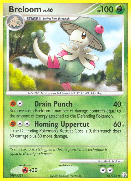 Breloom - Secret Wonders Pokémon trading card
