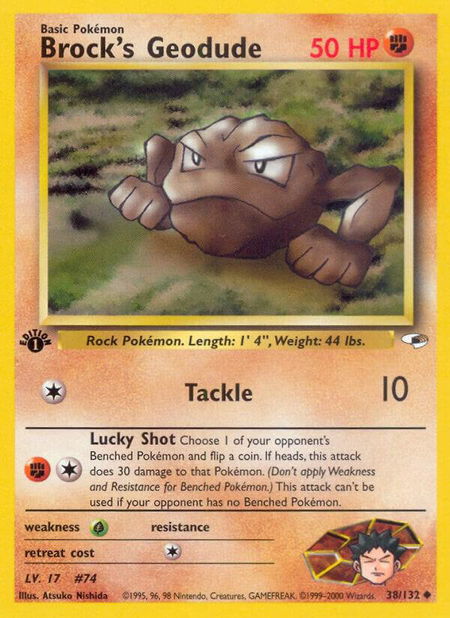 Brock's Geodude (38) - Gym Heroes Pokémon trading card