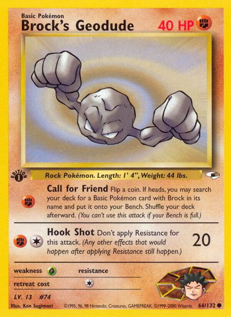 Brock's Geodude (66) - Gym Heroes Pokémon trading card