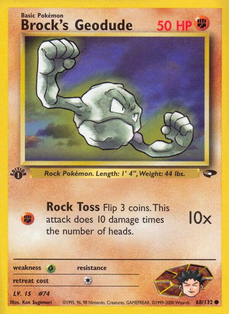 Brock's Geodude - Gym Challenge Pokémon trading card