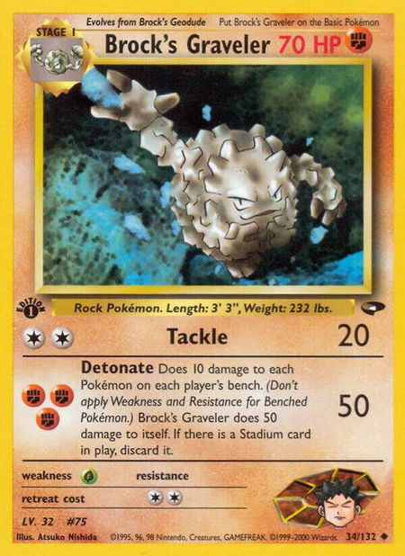 Brock's Graveler - Gym Challenge Pokémon trading card