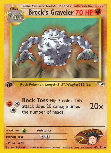 Brock's Graveler - Gym Heroes Pokémon trading card