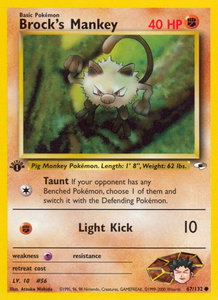 Brock's Mankey (67) - Gym Heroes (G1) #067/132 - Common Pokémon Trading Card