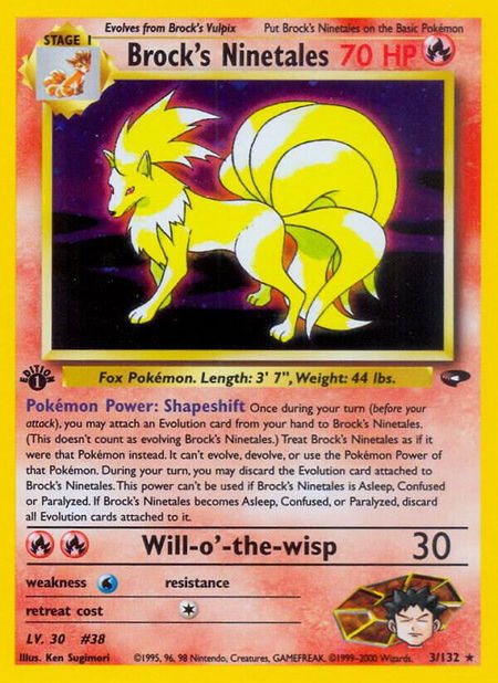 Brock's Ninetales - Gym Challenge Pokémon trading card