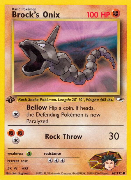 Brock's Onix (69) - Gym Heroes Pokémon trading card