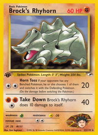Brock's Rhyhorn (22) - Gym Heroes (G1) #022/132 - Rare Pokémon Trading Card