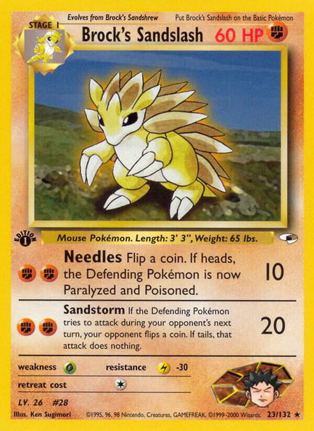 Brock's Sandslash - Gym Heroes Pokémon trading card