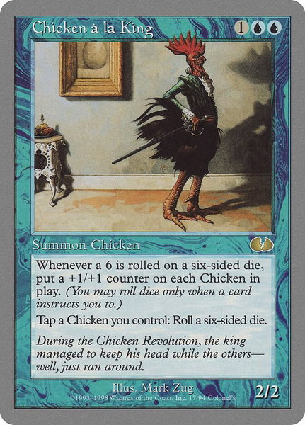 Chicken a la King trading card from Unglued Chicken a la King - Unglued Magic: The Gathering trading card