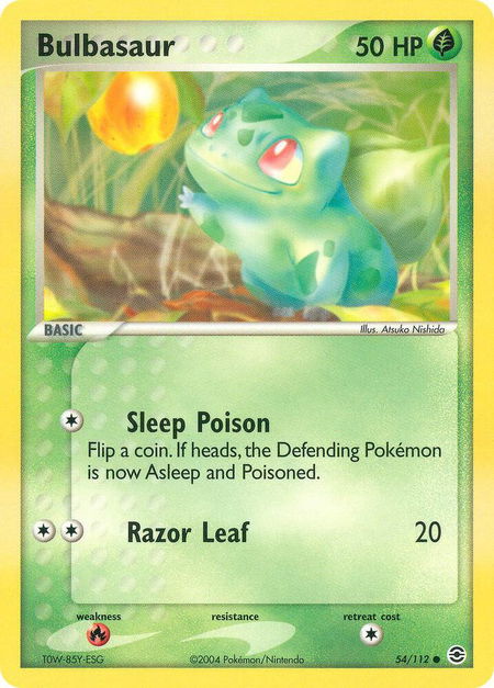 Bulbasaur - 054/112 - FireRed & LeafGreen Pokémon trading card