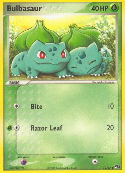 Bulbasaur trading card from POP Series 2 Bulbasaur - POP Series 2 Pokémon trading card