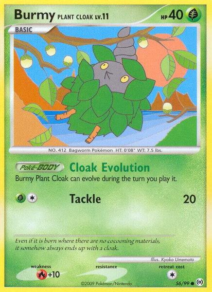 Burmy Plant Cloak trading card from Arceus Burmy Plant Cloak - Arceus Pokémon trading card