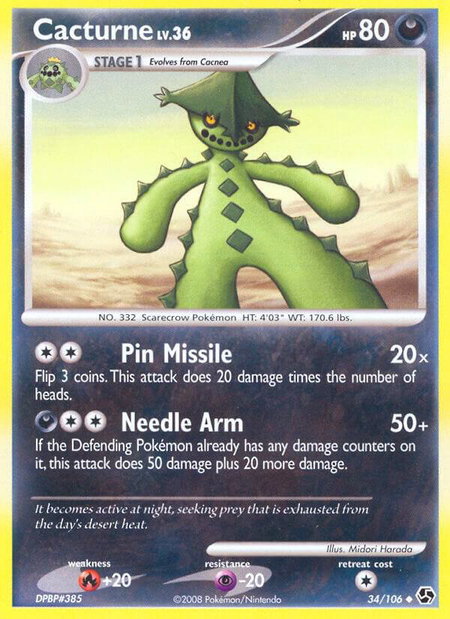 Cacturne - Great Encounters Pokémon trading card