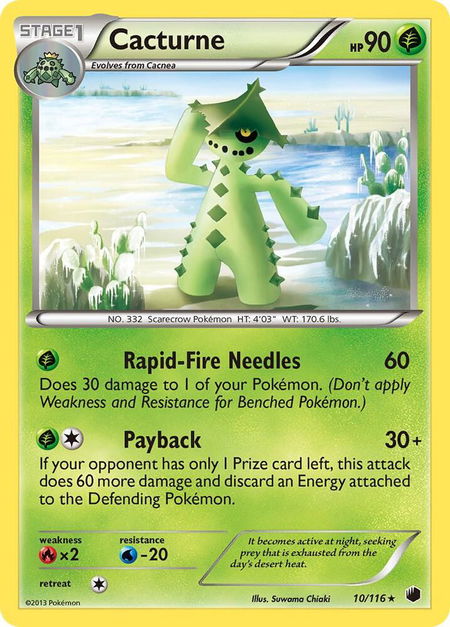 Cacturne - Plasma Freeze Pokémon trading card