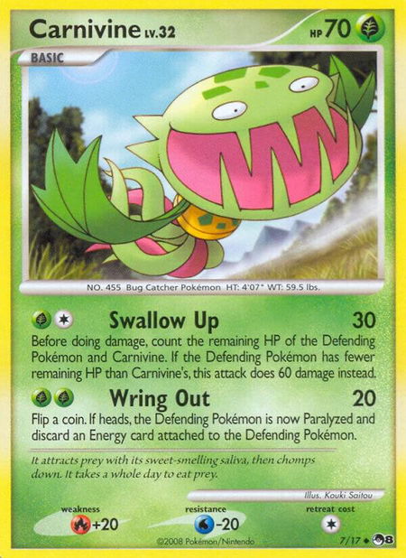 Carnivine - POP Series 8 Pokémon trading card