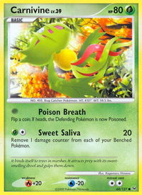 Carnivine (68) - Platinum (PL) #68/127 - Common Pokémon Trading Card