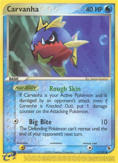 Carvanha - Ruby and Sapphire Pokémon trading card