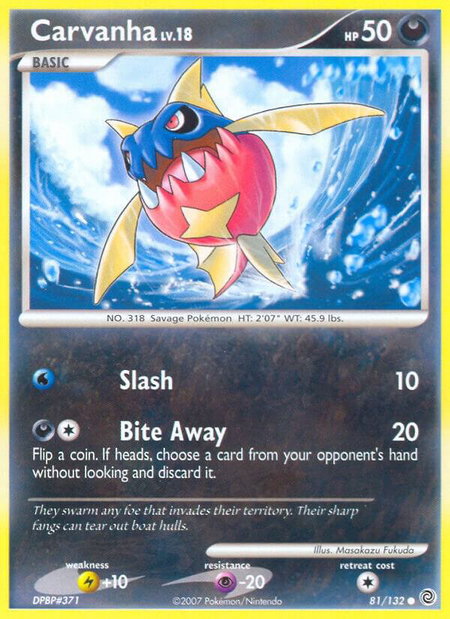 Carvanha - Secret Wonders Pokémon trading card