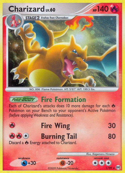 Charizard trading card from Arceus Charizard - Arceus Pokémon trading card