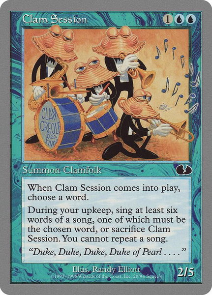 Clam Session trading card from Unglued Clam Session - Unglued Magic: The Gathering trading card